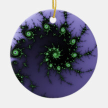 Grünes und lila Fraktal Design der Fraktal-Schneck Ornamente