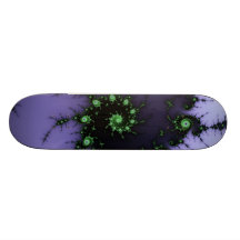 Grünes und lila Fraktal Design der Fraktal-Schneck Individuelles Skateboard