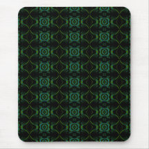 Grünes und schwarzes Blumenmuster Mousepads