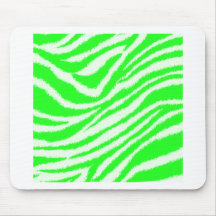 Grünes Zebra-Neonmuster Mauspad