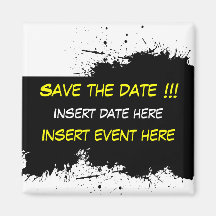 Grunge-Tinten-Fleck - Save the Date Magnet-Schablo Magnete