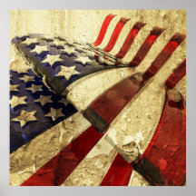 Grunge-US Flagge-Leinwand Posterdrucke