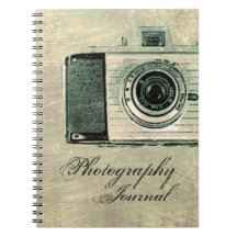 Grunge-Vintage Kamera-personalisiertes Notizbuch