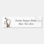 Grunge-Wirbel 2 Schmetterlinge Brown Auto Sticker