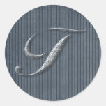 Grungy Denim-Streifen-Initiale Mousepads, Aufklebe