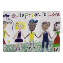 Gruß-Karte - Adoption ist Liebe