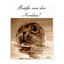 Grüße von der Nordsee! Postkarte