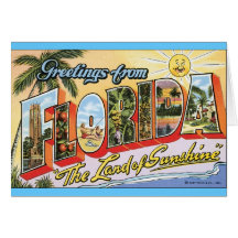 Grüße von Florida - Vintage Reise Karte