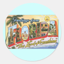 Grüße von Florida - Vintage Reise Runde Sticker
