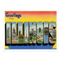Grüße von Illinois Postkarte