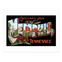 Grüße von Memphis, Tennessee! Retro Postkarte