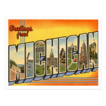 Grüße von Michigan Postkarte