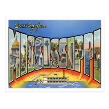 Grüße von Mississippi Postkarten