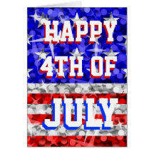 Grußkarte Glitter USA "glücklich Juli 4."