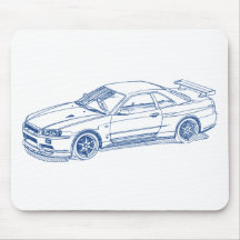 GTR Skizze R34 2000 Nis-Skyline Mauspad