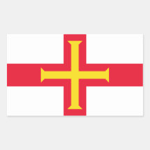 Guernsey-Flagge. Großbritannien, britische Krone Rechrteckaufkleber
