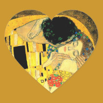 Gustav Klimt - das Kuss-Herz Stiker aufkleber