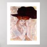 Gustav Klimt ~ das schwarzer Hut-Plakat 1910
