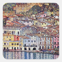 Gustav Klimt - Malcesine in See Garda Aufkleber