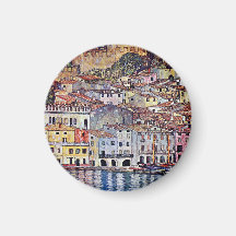 Gustav Klimt - Malcesine in See Garda Kühlschrankmagnet