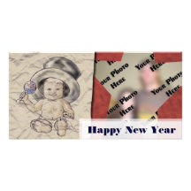 Guten Rutsch ins Neue Jahr Baby-Schablonen- Fotokarten