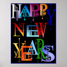 GUTEN RUTSCH INS NEUE JAHR Plakatschwarzes