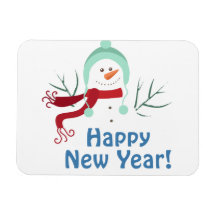 Guten Rutsch ins Neue Jahr-Schneemann Recchteckiger Magnet