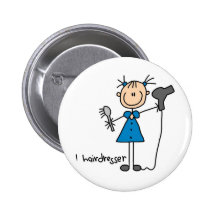 Haar-Aufbereiter-Strichmännchen-Knopf Button