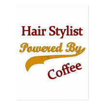 Haar-Stylist angetrieben durch Kaffee Postkarten