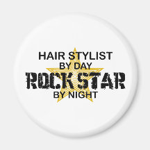 Haar-Stylist-Felsen-Stern bis zum Nacht Magnete