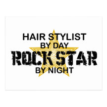 Haar-Stylist-Felsen-Stern bis zum Nacht Postkarte