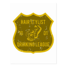 Haar-Stylist-trinkende Liga Postkarte
