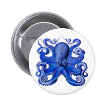 Haeckel Kraken-Blau Anstecknadel