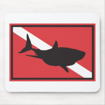 Haifisch-Tauchflagge Mousepads