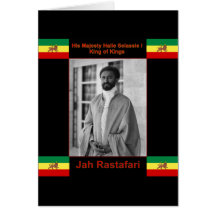 Haile Selassie der Löwe von Judah, Jah Rastafari Grußkarte