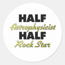 Halber Astrophysiker-halber Rockstar Runder Aufkleber