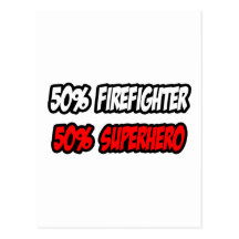 Halber Feuerwehrmann-… halb Superheld Postkarte