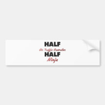 Halber Fluglotse halbes Ninja Auto Aufkleber