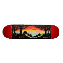 Halbes Rohr-u. Sonnenuntergang-Skateboard Personalisierte Decks