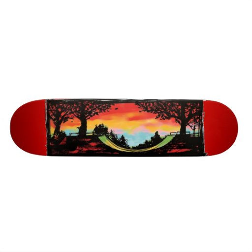 Halbes Rohr-u. Sonnenuntergang-Skateboard Personalisierte Decks