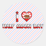 Half Moon Bay, CA Runder Aufkleber