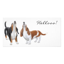 Hallo Basset-Jagdhund-Foto-Karten Individuelle Photo Karten