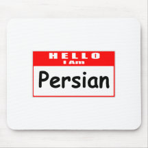 Hallo, bin ich persischer… Nametag Mauspad
