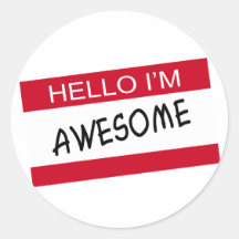 Hallo Im fantastisch Runder Sticker