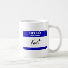 Hallo ist mein Name Kurt (blau) Tee Haferl