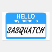 Hallo Namensschild Sasquatch Sticker
