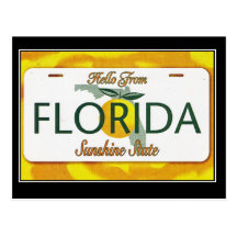 Hallo von der Vintagen Reise-Postkarte Floridas
