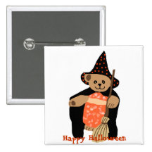 Halloween-Bär, glücklicher Halloween-Knopf Button