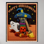 Halloween erschrak Katzen-Kunst-Plakat