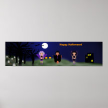 Halloween-Feen und Dracula-Junge Plakat